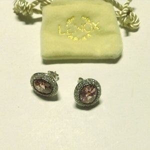 Sterling Silver Pink Earrings by Lenox